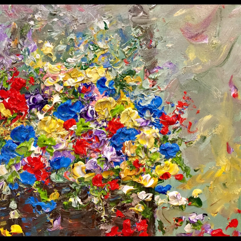 💙🌹flowers for Her🌹💙 original acrylic painting - Picture 1 of 1